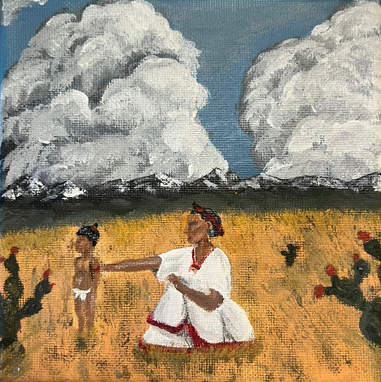 NAHUA WOMAN - PAINTING